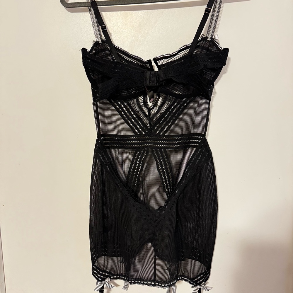 Elegant Black Mesh Lingerie
